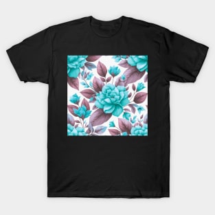 Pastel Blue Spring Flowers T-Shirt